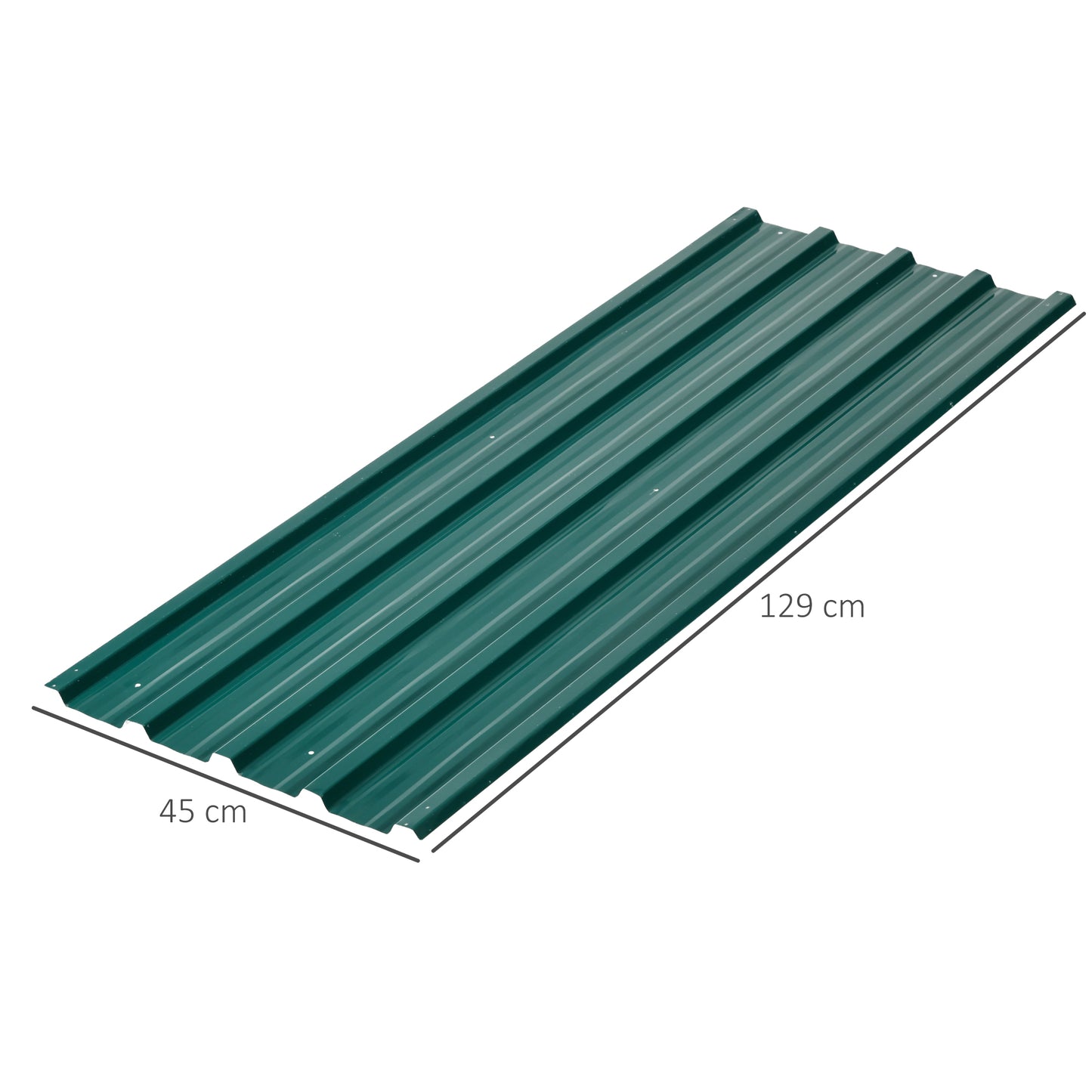 Set of 12 Green Corrugated Steel Roof Panels
