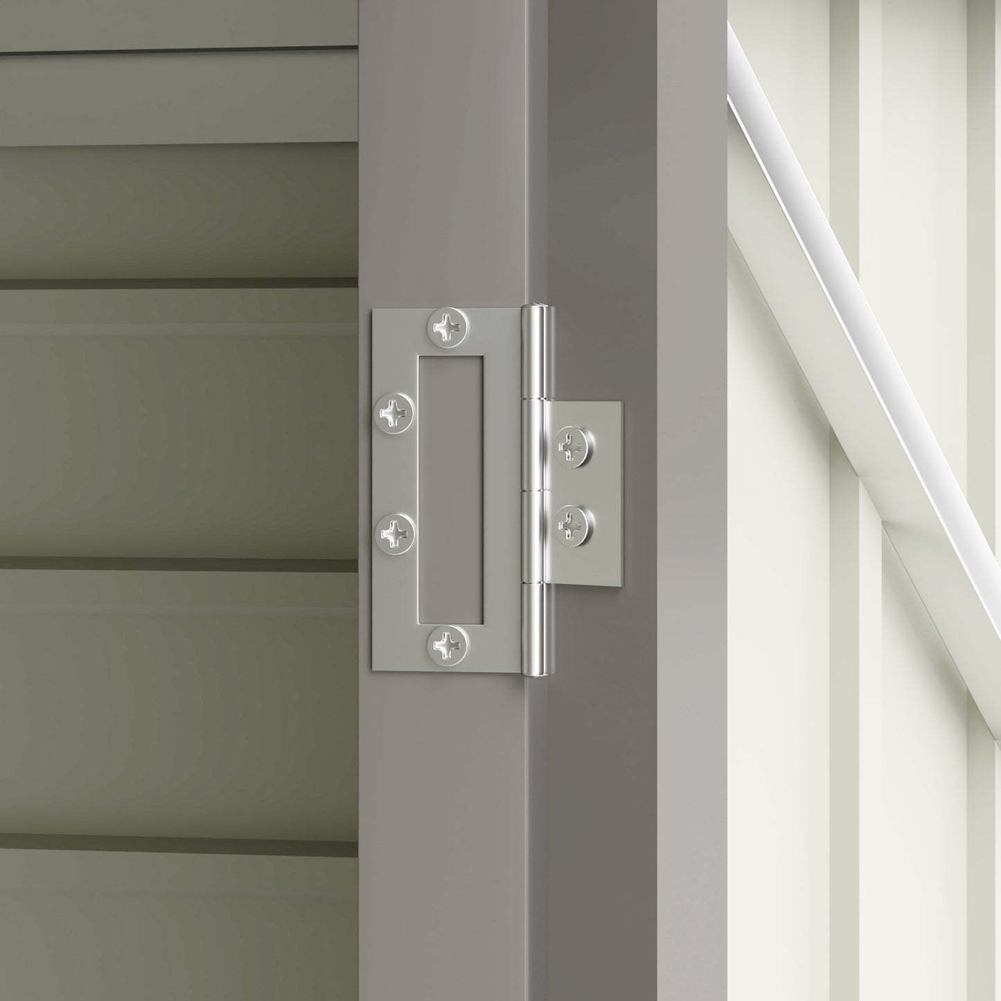 3.7 x 7.9ft Light Grey Galvanized Steel Shed with Latched Door and Padlock