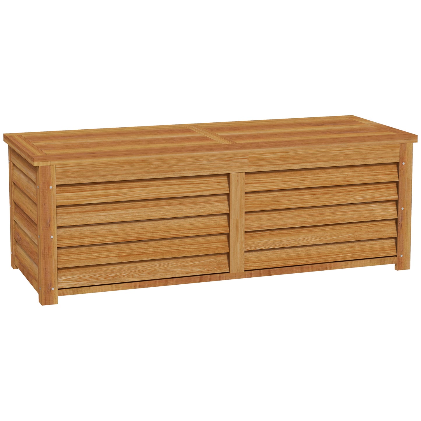 292L Light Brown Outdoor Storage Box, Wooden Deck Box for Garden, Balcony, Porch, and Poolside