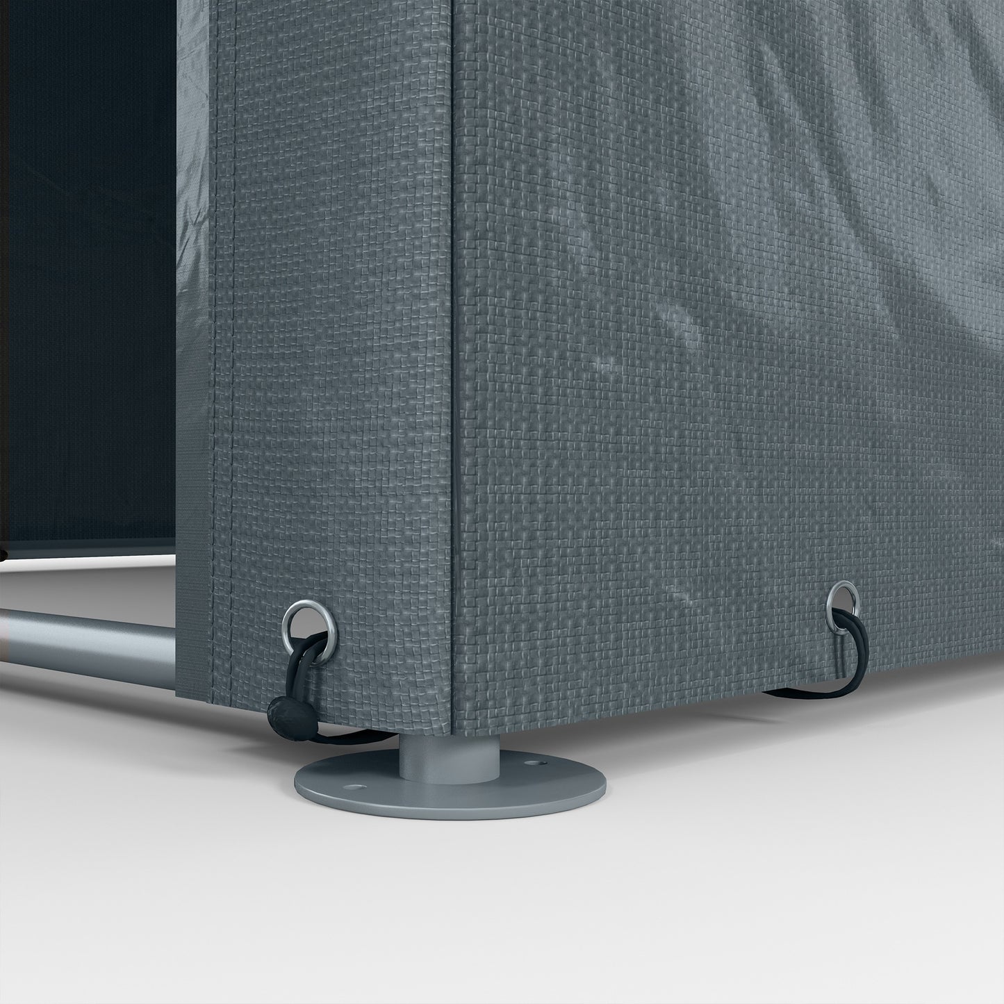 1.6 x 2.2m Dark Grey Garden Storage Shed Tent with Accessories