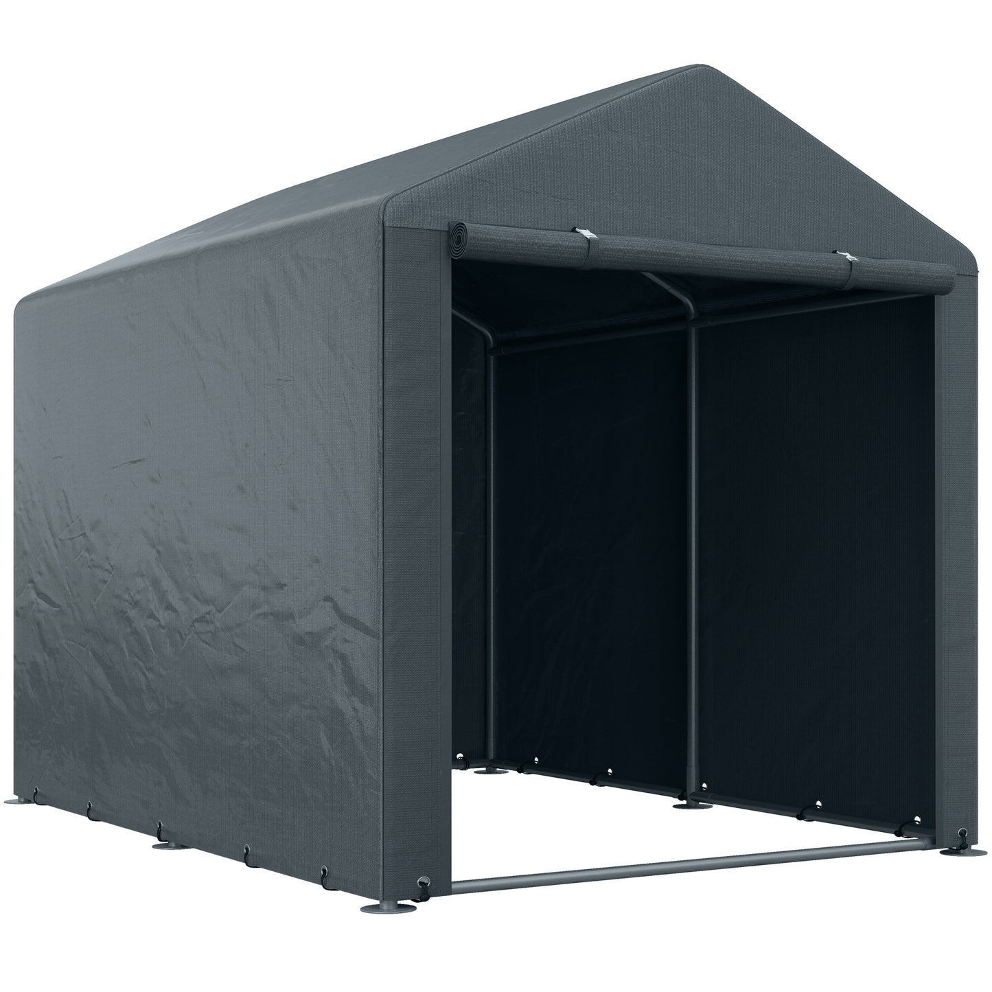 1.6 x 2.2m Dark Grey Garden Storage Shed Tent with Accessories