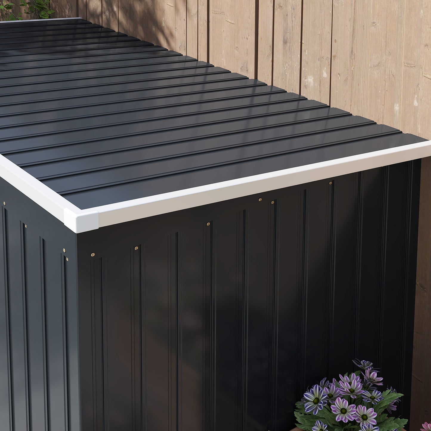 7 x 4ft Dark Grey Galvanized Steel Garden Shed with Foundation Kit