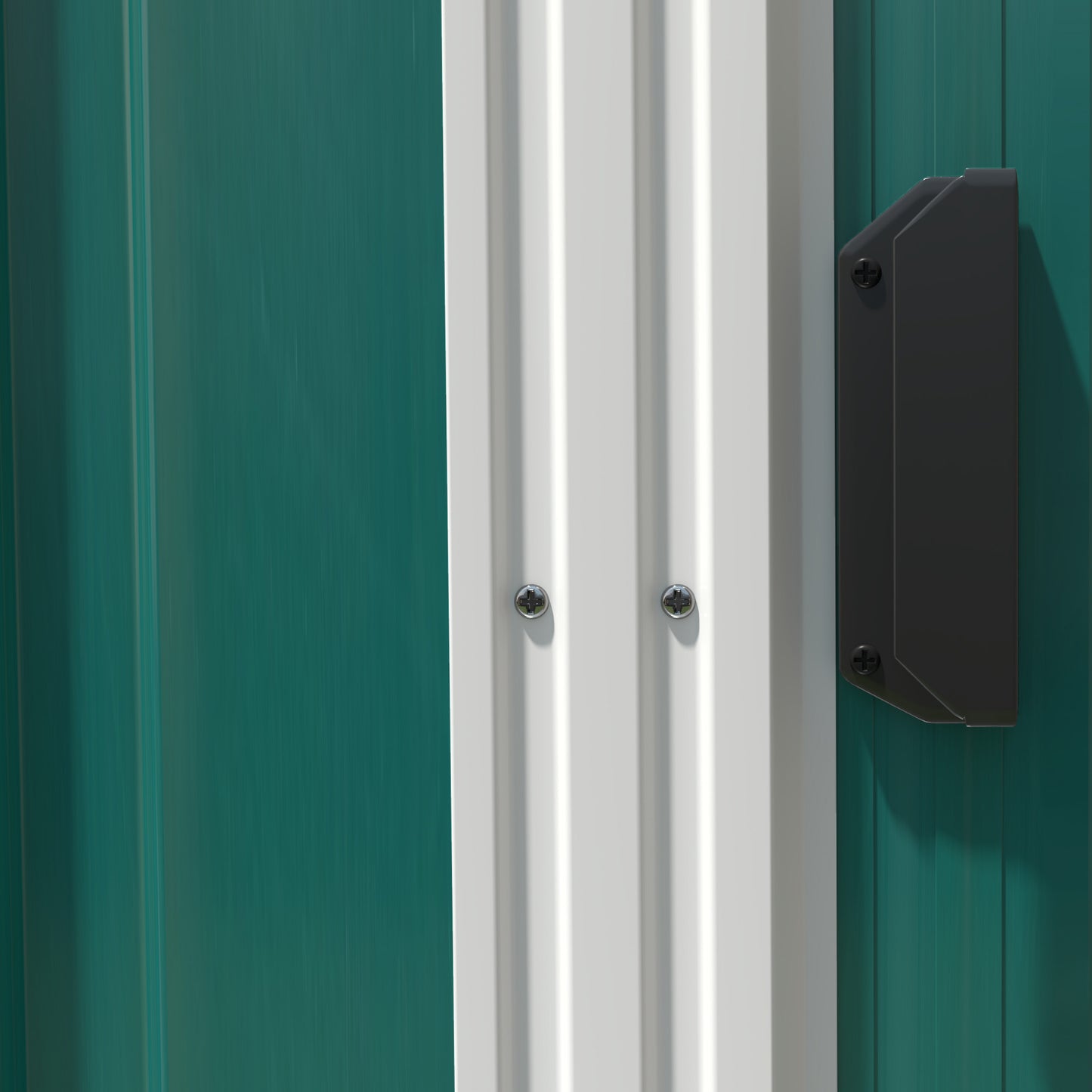 7 x 5ft Green Galvanized Metal Shed with Sliding Door
