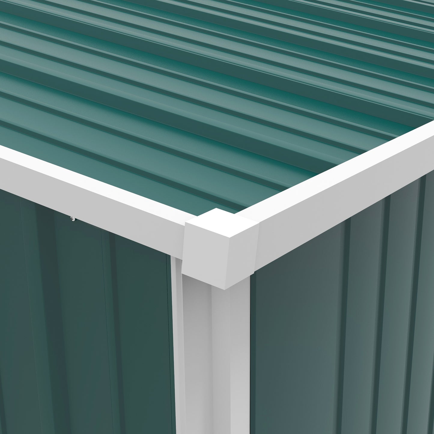 5.3 x 3.1ft Corrugated Steel Garden Shed - Green