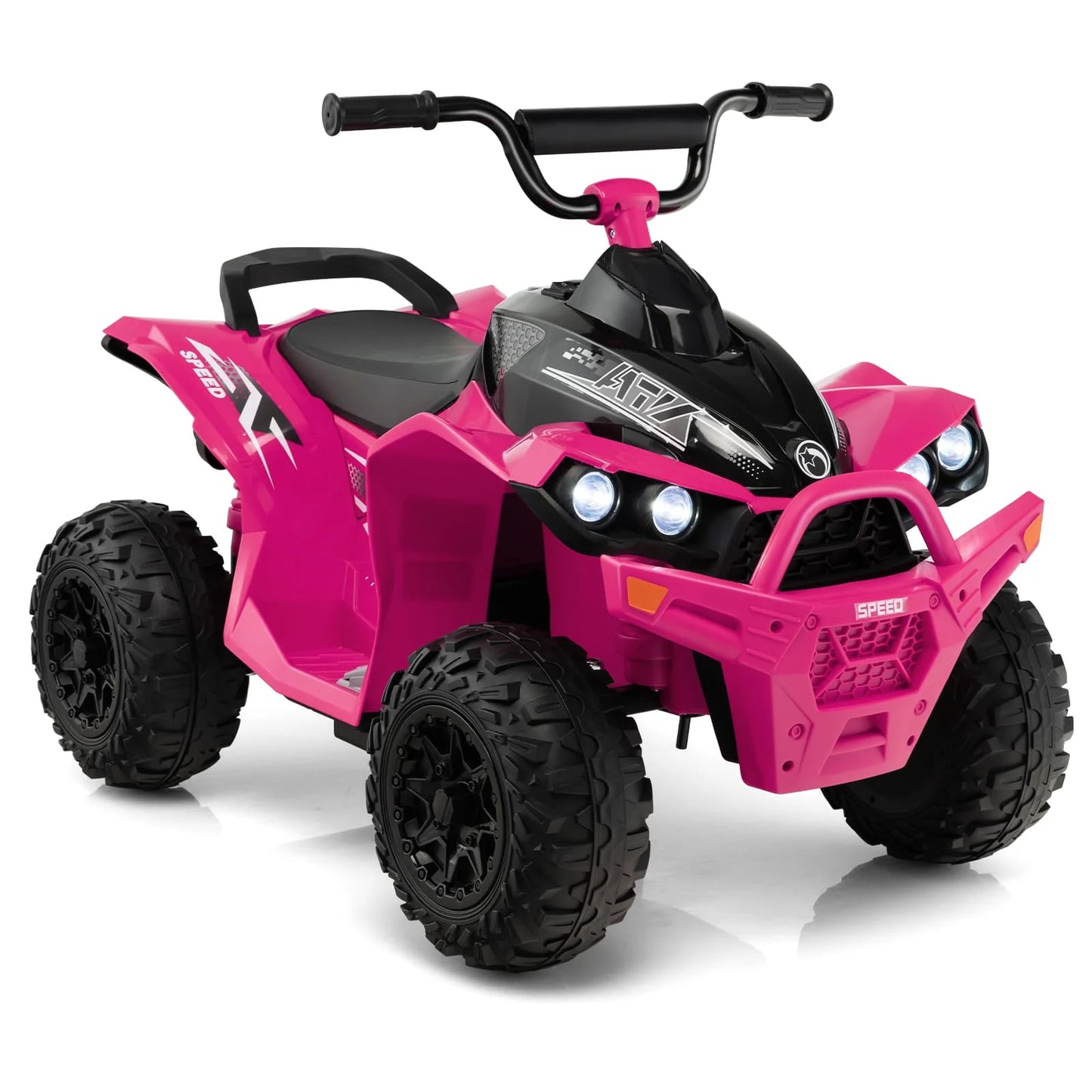 Kids Ride On ATV 12V Battery-Powered Ride-On Vehicle w/LED Lights-Pink