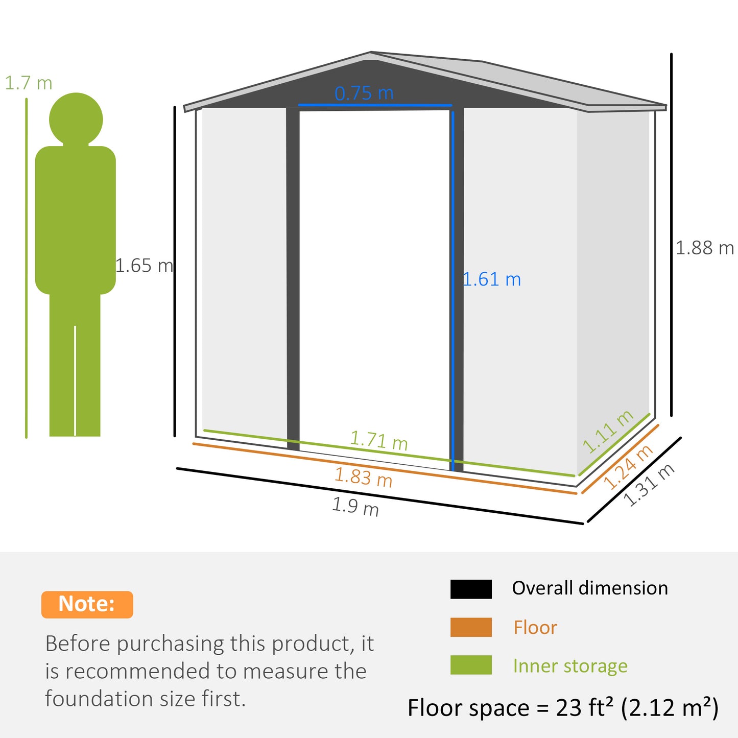 4 x 6ft Oak Galvanized Steel Garden Shed with Lock and Gloves