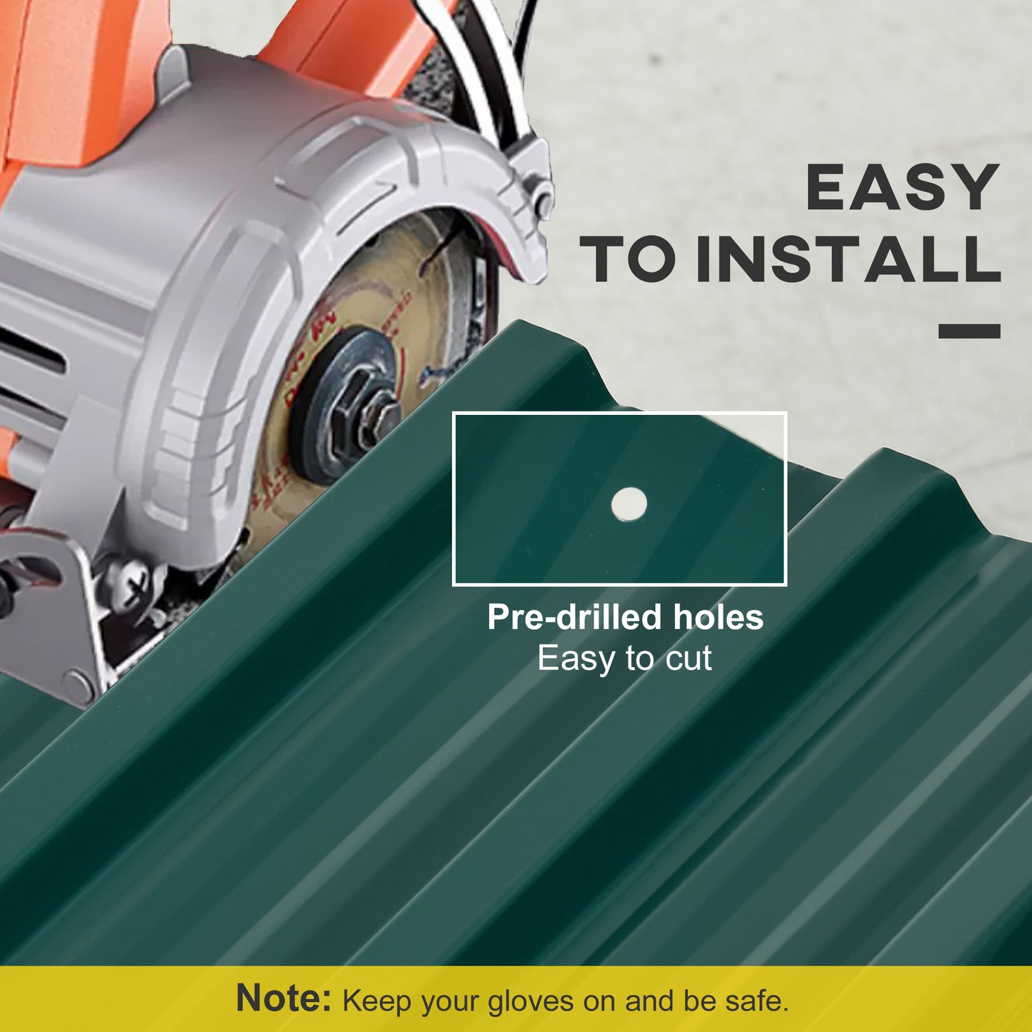 Set of 12 Green Corrugated Steel Roof Panels