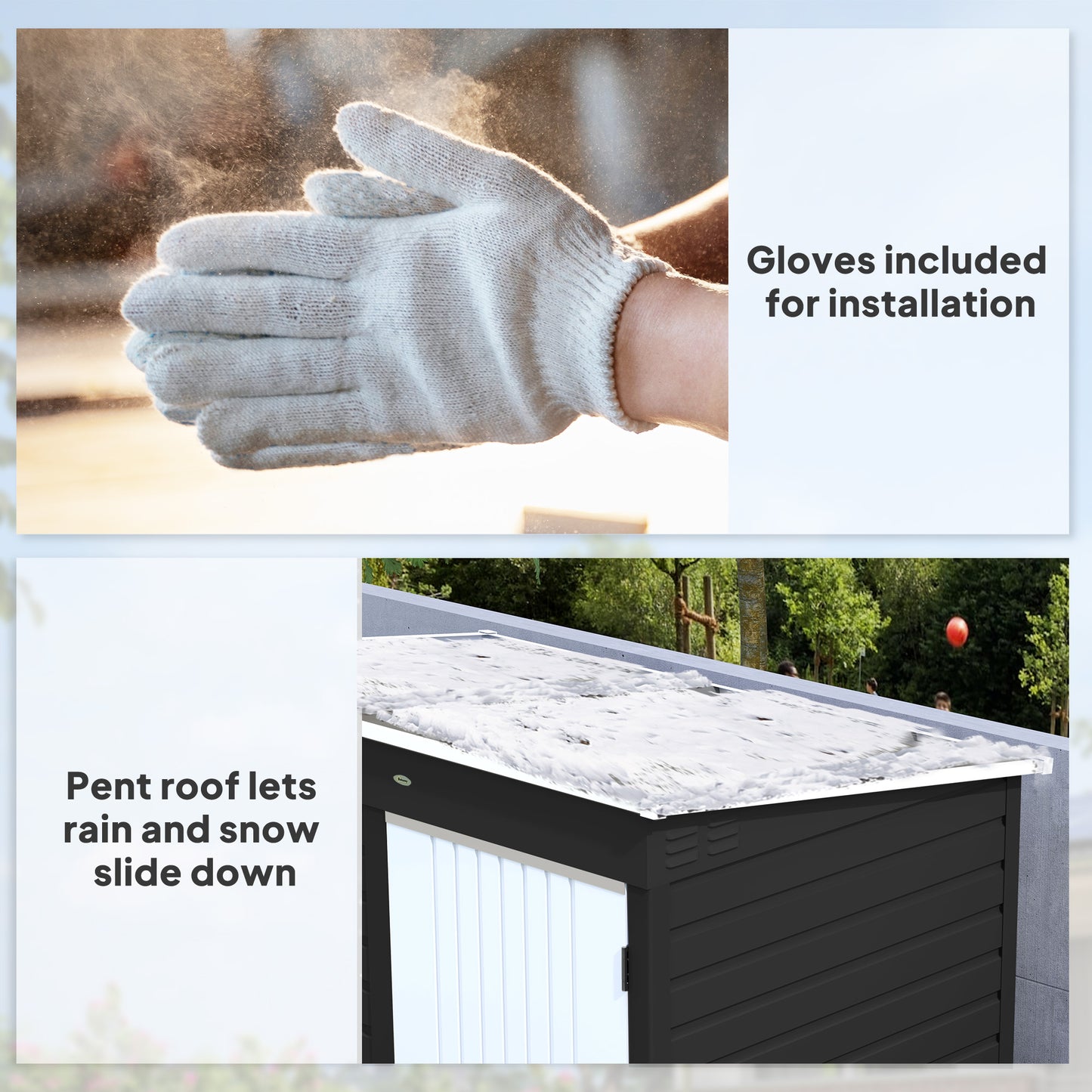 6 x 4ft Dark Grey Metal Garden Shed, Lockable Door, Gloves, for Outdoor Tool Storage