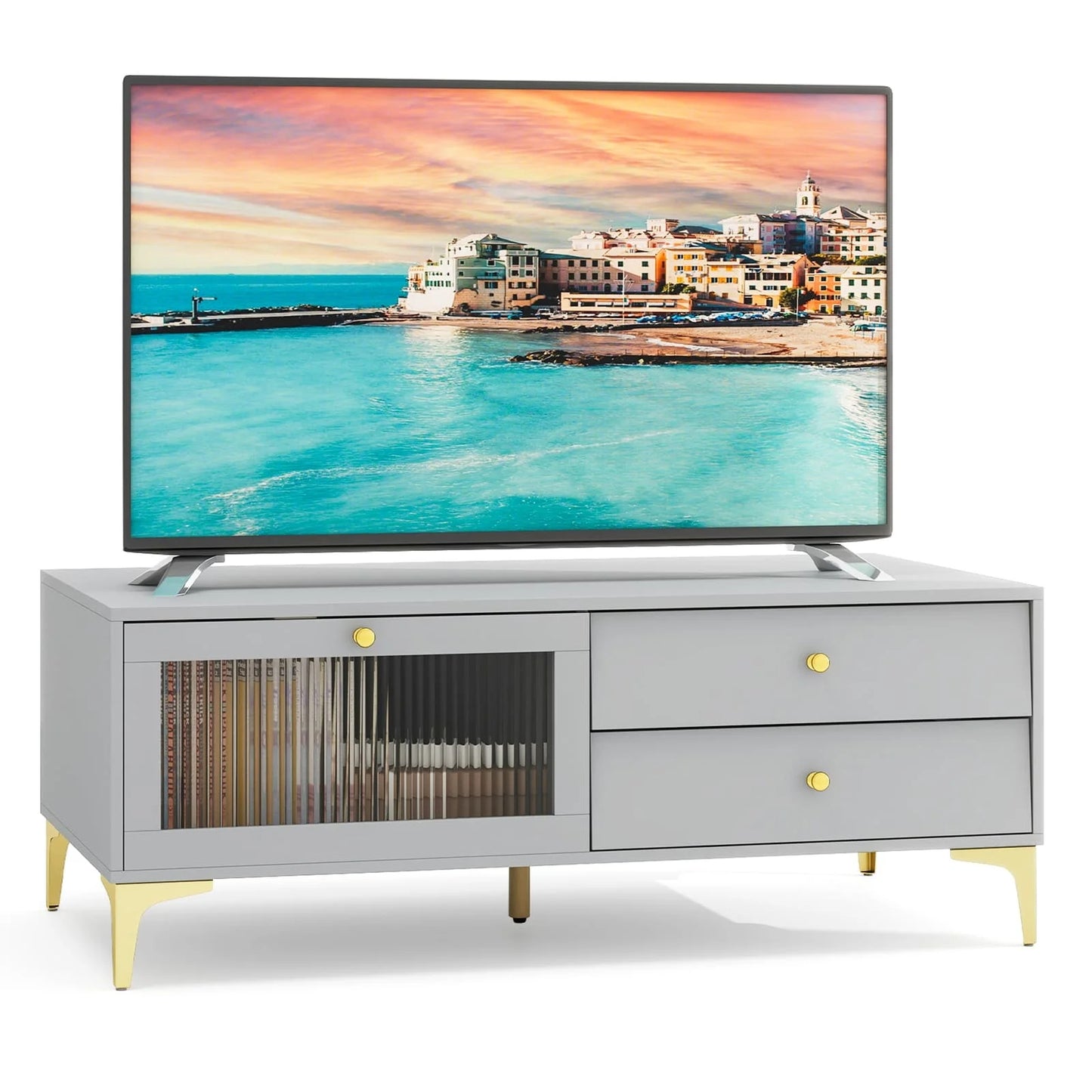 TV Stand for 55-Inch TV 120cm TV Console Cabinet-Light Gray