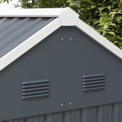 7 x 6ft Dark Grey Galvanized Garden Shed with Latch