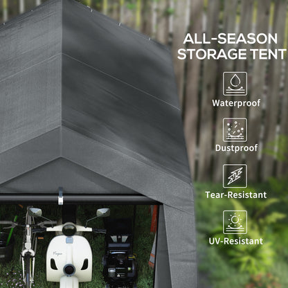 3.6 x 2.1m Dark Grey Portable Outdoor Shed with Window