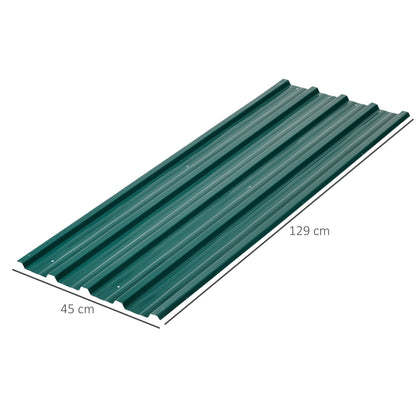 Set of 12 Green Corrugated Steel Roof Panels