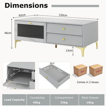 TV Stand for 55-Inch TV 120cm TV Console Cabinet-Light Gray