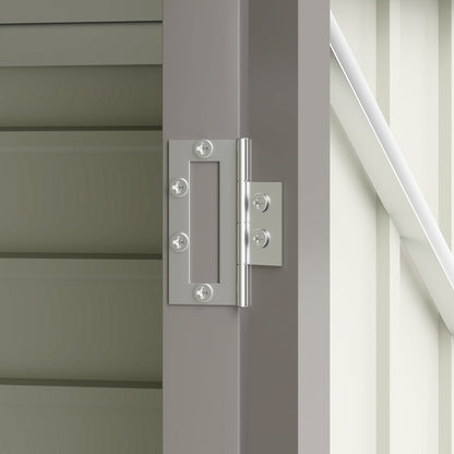 3.7 x 7.9ft Light Grey Galvanized Steel Shed with Latched Door and Padlock