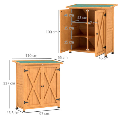 46.5 x 97cm Yellow Compact Wooden Storage Shed