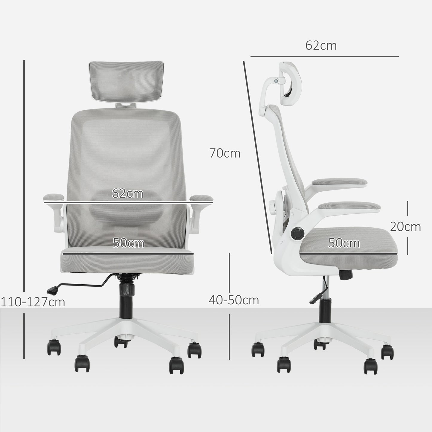 HOMCOM Multi-Adjust Office Chair - Grey