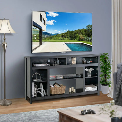 58" TV Stand for TVs up to 65” Media Console Table w/Adjustable Shelf