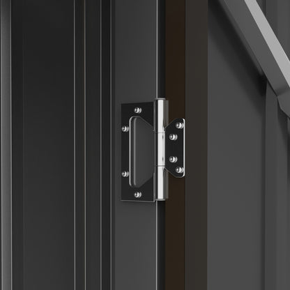 3.3 x 3.4ft Lean-To Steel Garden Shed with Locking Door - Brown/Grey