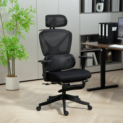 HOMCOM Ergonomic and Adjustable Office Chair - Black