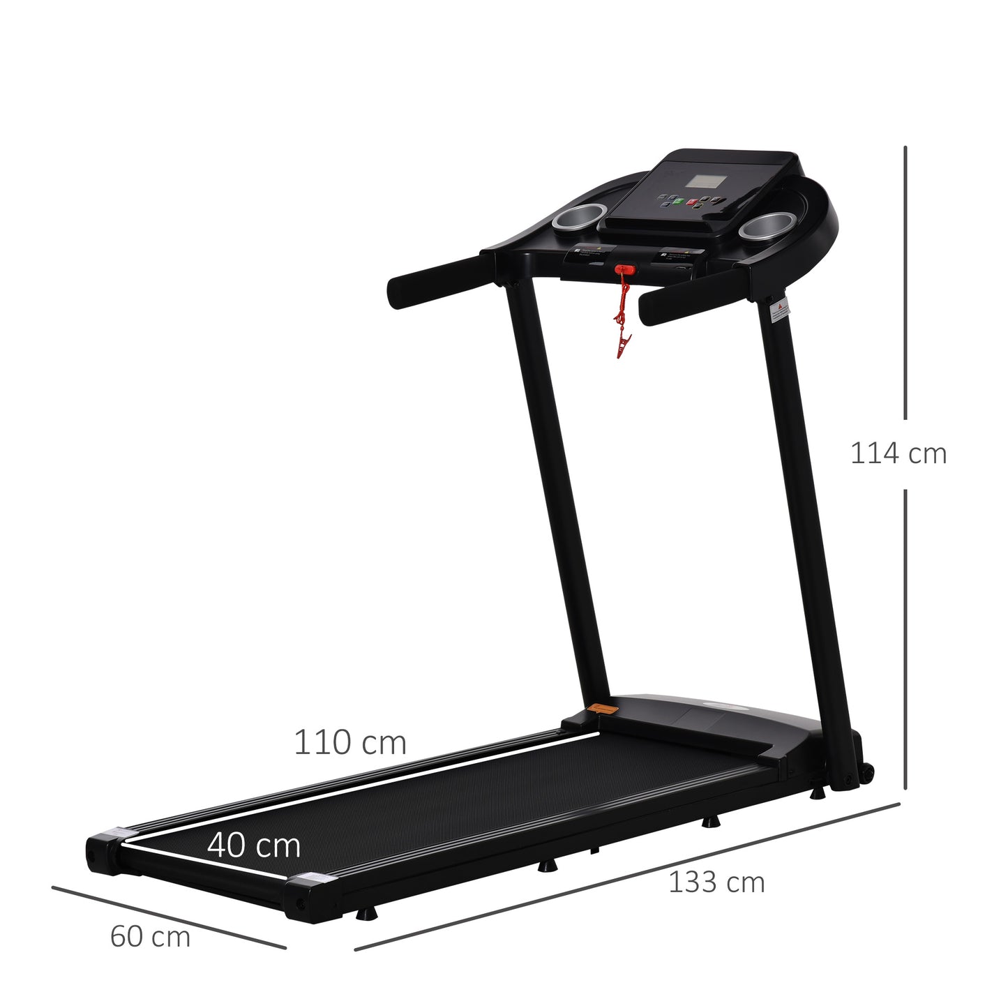 HOMCOM Treadmill Electric Motorised Running Machine w/ LED Display