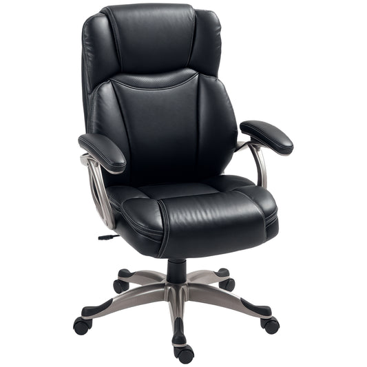 HOMCOM 49.5-59cm Faux Leather Office Chair - Black