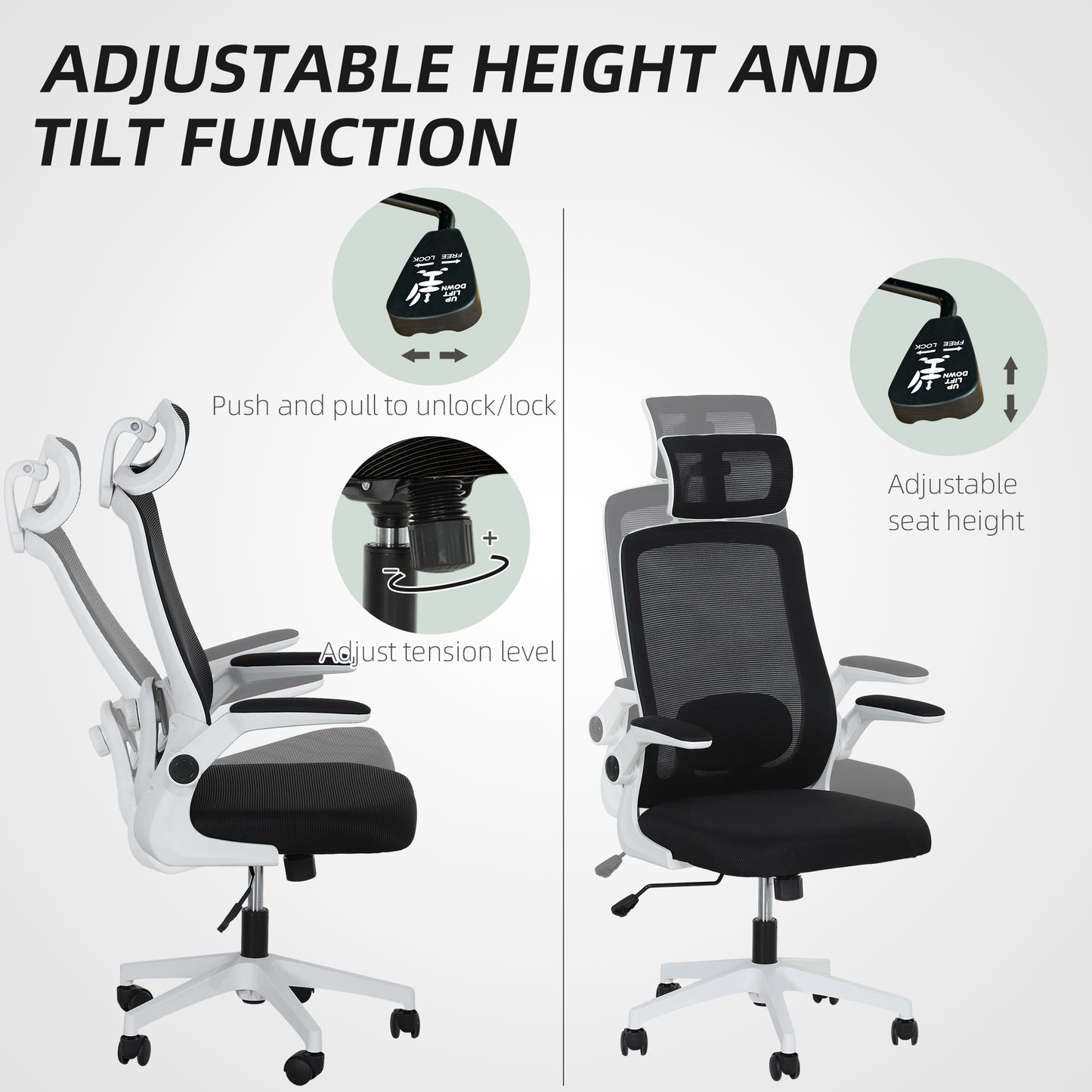 HOMCOM Multi-Adjust Office Chair - Black