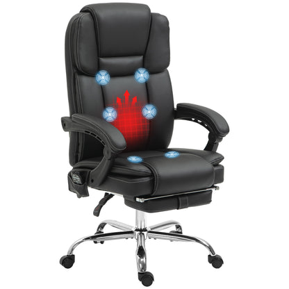 Vinsetto Six Point Vibrating Massage Office Chair - Black