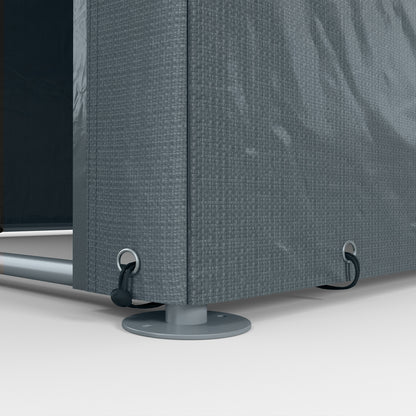 1.6 x 2.2m Dark Grey Garden Storage Shed Tent with Accessories