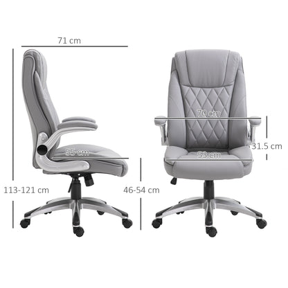 Vinsetto Faux Leather Executive Swivel Office Chair - Grey