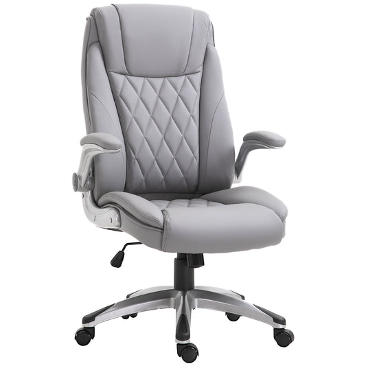 Vinsetto Faux Leather Executive Swivel Office Chair - Grey