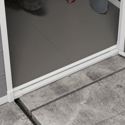 4'x5' Grey Garden Storage Shed, Lean-To Shed with Lockable Door, Window, Vent, and Plastic Roof