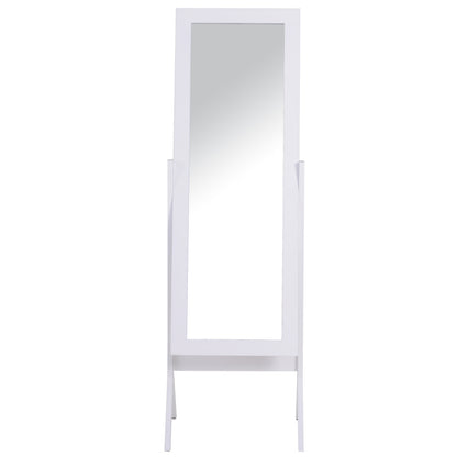 HOMCOM Freestanding Dressing Mirror Bedroom Tall Adjustable Angle 148x47cm White