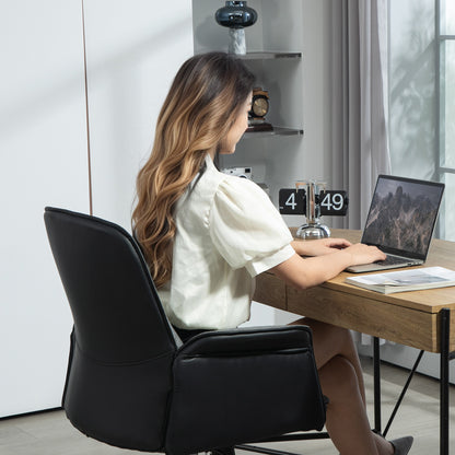 HOMCOM Linen and Faux Leather Mix Office Chair - Grey