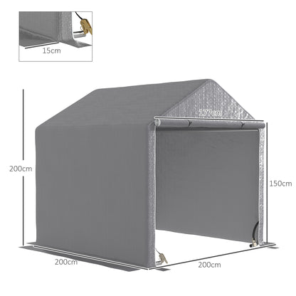 2 x 2m Grey Garden Fabric Storage Tent