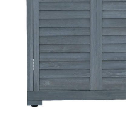 39.5 x 79cm Grey Fir Wood Garden Shed