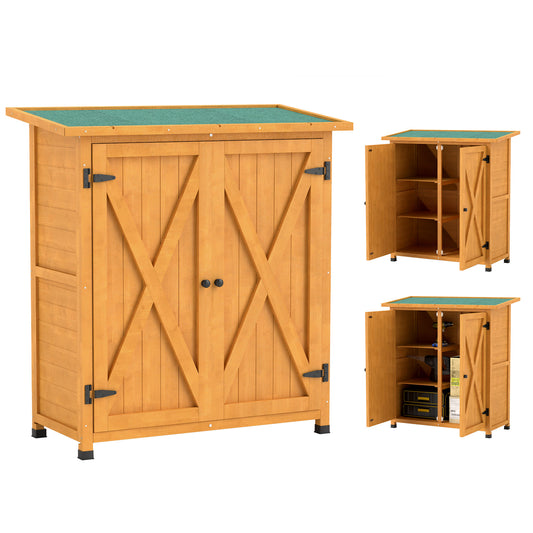 46.5 x 97cm Yellow Compact Wooden Storage Shed