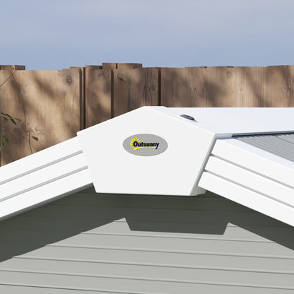 7.9ft x 6.2ft Light Grey Shed with Aluminium Frame, Plastic Walls, and Foundation