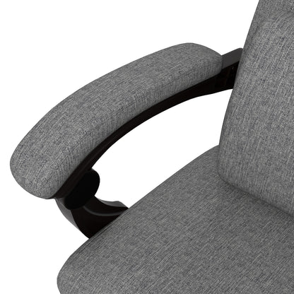 Vinsetto Linen-Look Office Chair, with 160° Reclining Back and Footrest - Grey