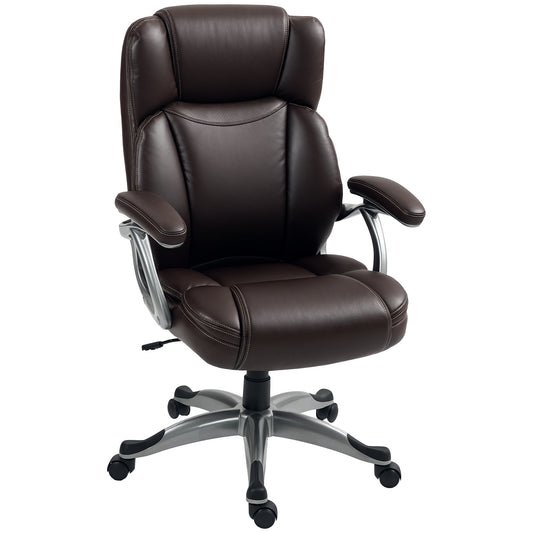 HOMCOM 49.5-59cm Faux Leather Office Chair - Brown