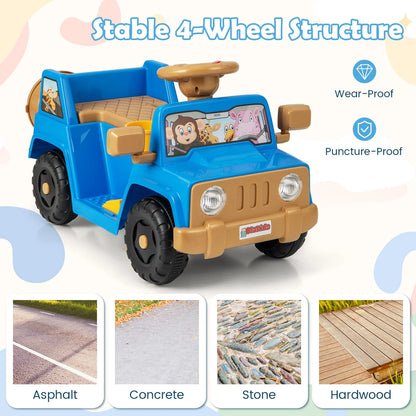 Toddlers 6V Ride on Car Kids Riding Toy Battery Powered Jeep Car-Navy