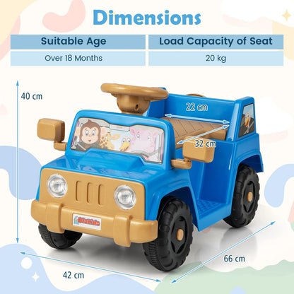 Toddlers 6V Ride on Car Kids Riding Toy Battery Powered Jeep Car-Navy