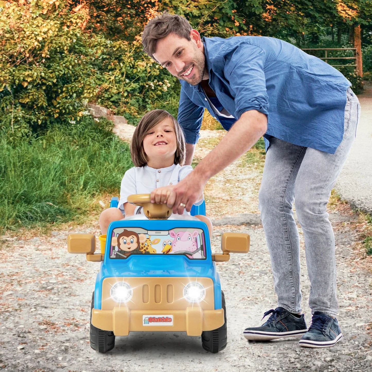 Toddlers 6V Ride on Car Kids Riding Toy Battery Powered Jeep Car-Navy