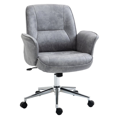 Vinsetto Swivel Computer Office Chair Mid Back Desk Chair for Home Study Bedroom, Light Grey