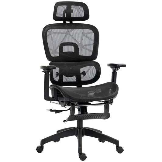 HOMCOM Multi-Adjustable Mesh Office Chair - Black