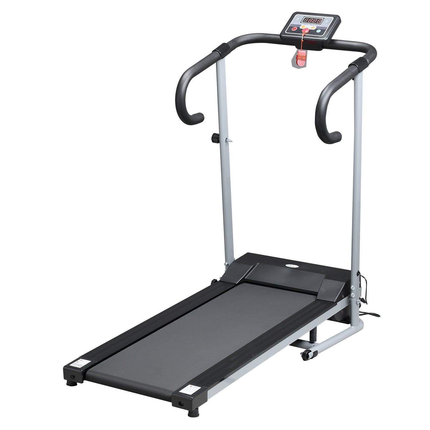 HOMCOM 1.25HP Motorised Electric Treadmill, 10km/h Folding Running Machine, Gym Fitness Exercise with LCD Monitor, Grey