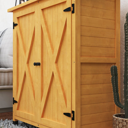 46.5 x 97cm Yellow Compact Wooden Storage Shed