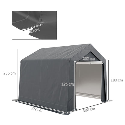 3.6 x 2.1m Dark Grey Portable Outdoor Shed with Window