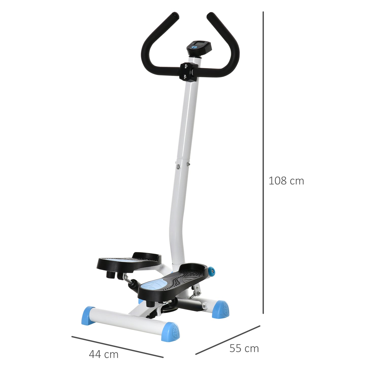 HOMCOM Twister Stepper, Step Machine with Adjustable Resistance, LCD Screen - Blue