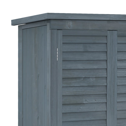 39.5 x 79cm Grey Fir Wood Garden Shed