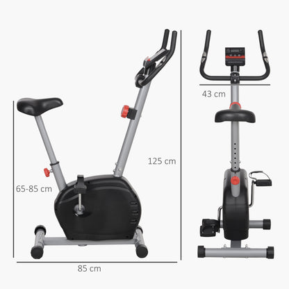 SPORTNOW Quiet Exercise Bike with 8-Level Magnetic Resistance and Heart Rate Sensor, for Home Gym, Grey and black